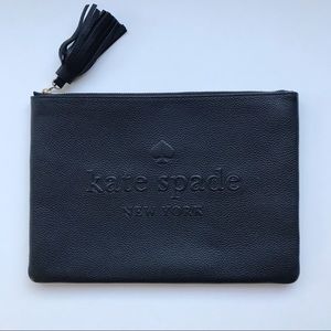 Kate Spade Sienne Logo Large Tassel Pouch Clutch